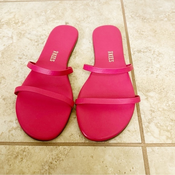 New Tkees pink leather Gemma sandals size 5 - Picture 5 of 6